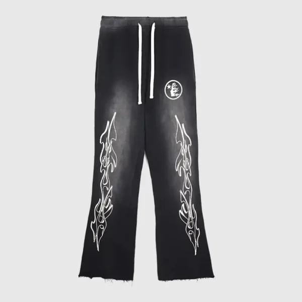 Hellstar Flame Flare Sweatpants Black (2)