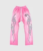 Hellstar Studios Flame Sweatpants Pink