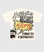 Hellstar Studios Records T Shirt Cream