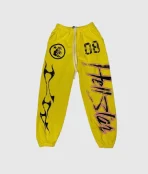 Hellstar Flame Flare Sweatpants Yellow (4)