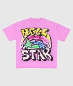 Hellstar Graphic Pink T Shirt (2)