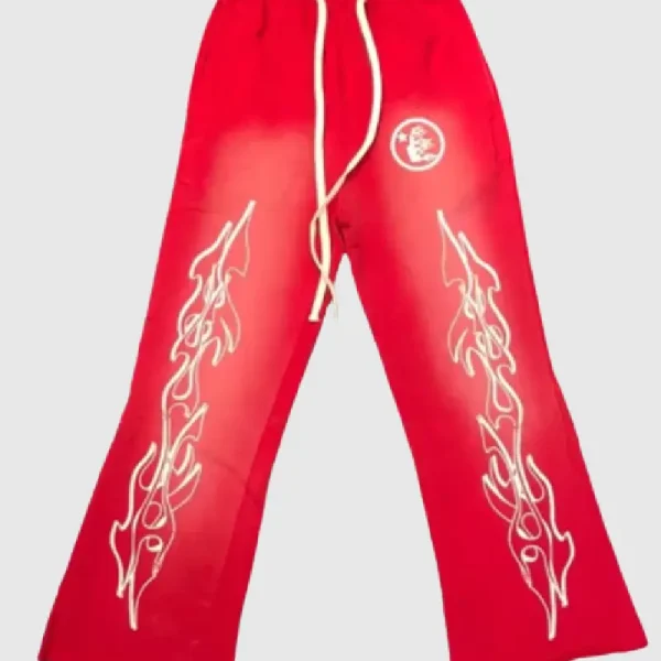 Hellstar Studios Flame Sweatpants Red (2)