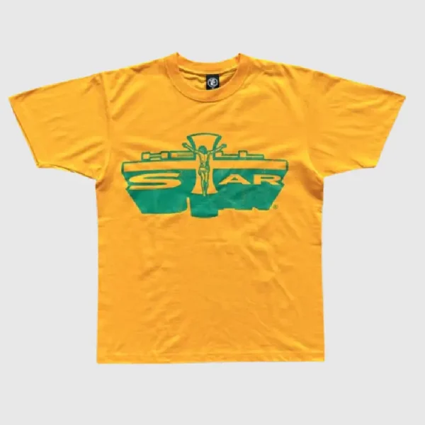 Hellstar Studios Jesus Emblem T Shirt Yellow (2)