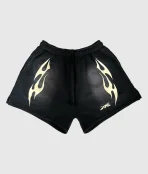 Hellstar Sports Flame Shorts Black (2)