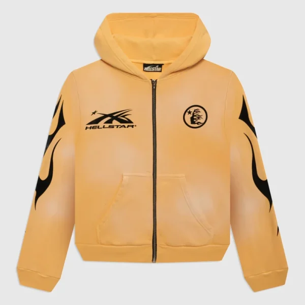 Hellstar Sports Zip Up Hoodie Yellow (2)